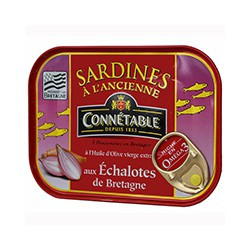 Sardines à l'huile d'olive vierge extra et aux échalotes de Bretagne