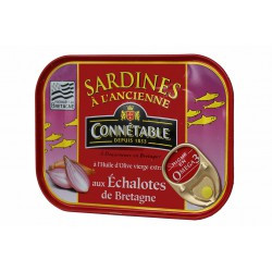 Sardines à l'huile d'olive vierge extra et aux échalotes de Bretagne