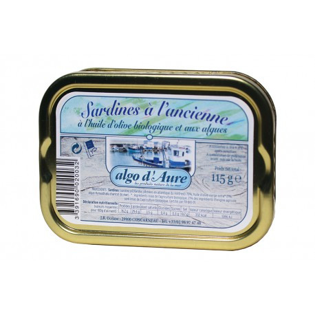 Sardines à l'ancienne à l'huile d'olive bio et aux algues Sardines à l'ancienne à l'huile d'olive bio et aux algues