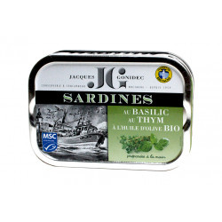 Sardines au basilic, au thym et à l'huile d'olive BIO