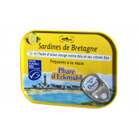 Sardines de Bretagne à l'huile d'olive vierge extra bio et au citron bio