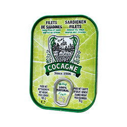 Filets de sardines sans peau et sans arêtes à l'huile d'olive et au citron