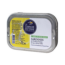 Sardines in organic olive oil and lemon without salt added