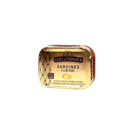 Sardines à l'ancienne à l'huile d'olive vierge extra et zestes d'agrumes semi-confits Sardines à l'ancienne à l'huile d'olive vierge extra et zestes d'agrumes semi-confits