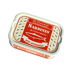 Vintage sardines with herbs